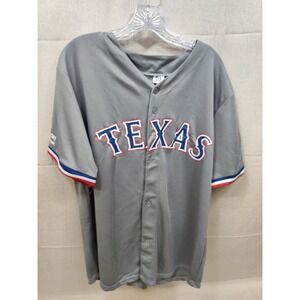Texas Rangers Pederson 4 Baseball Jersey Mens‎ XL Grey Button Up MLB Fan Gear